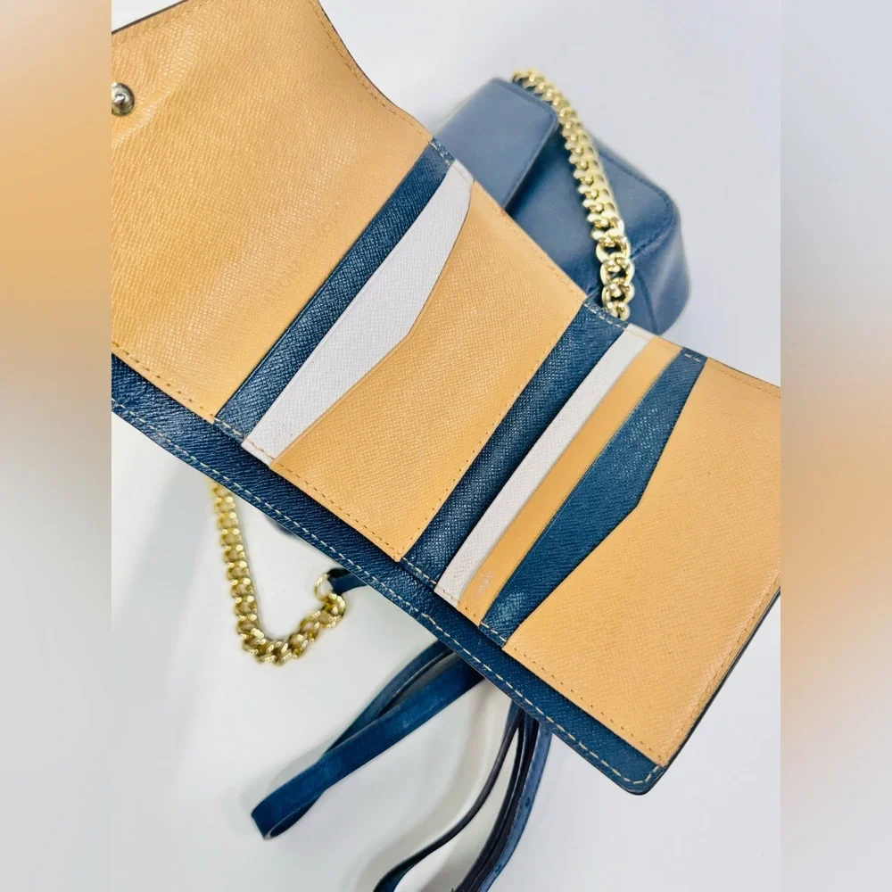 Michael Kors Navy Crossbody Purse & Wallet with Gold Hardware